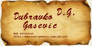 Dubravko Gašević vizit kartica
